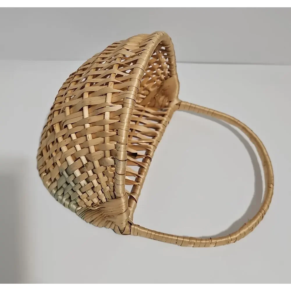 Vintage Woven Hanging Wall Basket Plant Pocket Cottagecore Country Farmhouse